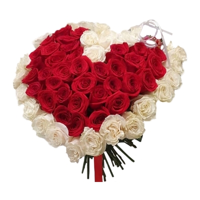 Букет в виде сердце из роз  — Цветы SFlower – доставка цветочных букетов в Хабаровске. У нас цветы можно купить или заказать с доставкой круглосуточно — d6303e25