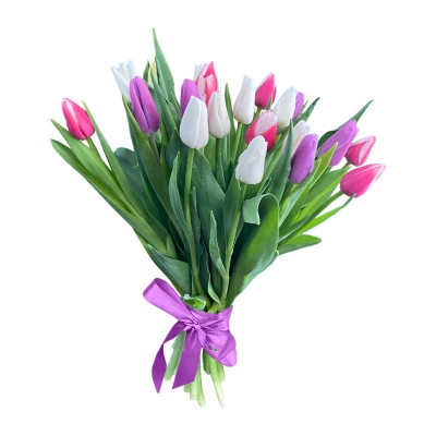 Букет из 25 тюльпанов нежный микс — Цветы SFlower – доставка цветочных букетов в Хабаровске. У нас цветы можно купить или заказать с доставкой круглосуточно — eab86e18